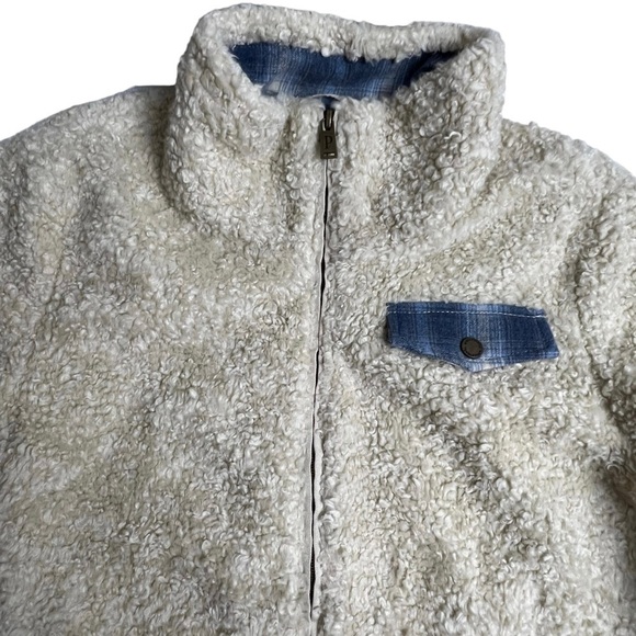 Pendleton Teddy Jacket Womens Fuzzy Soft Full Zip Sherpa Coat Off White SZ Large - Picture 2 of 9
